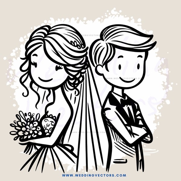 wedding portrait, black and white