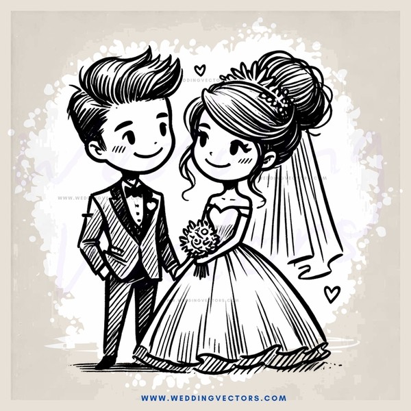 a bride and groom at their wedding
