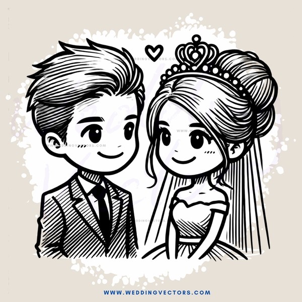 couple smiling at their wedding picture