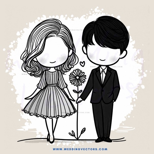 two people next to each other with flowers
