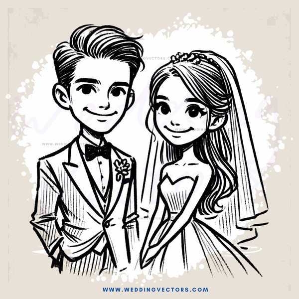 wedding portrait in black and white