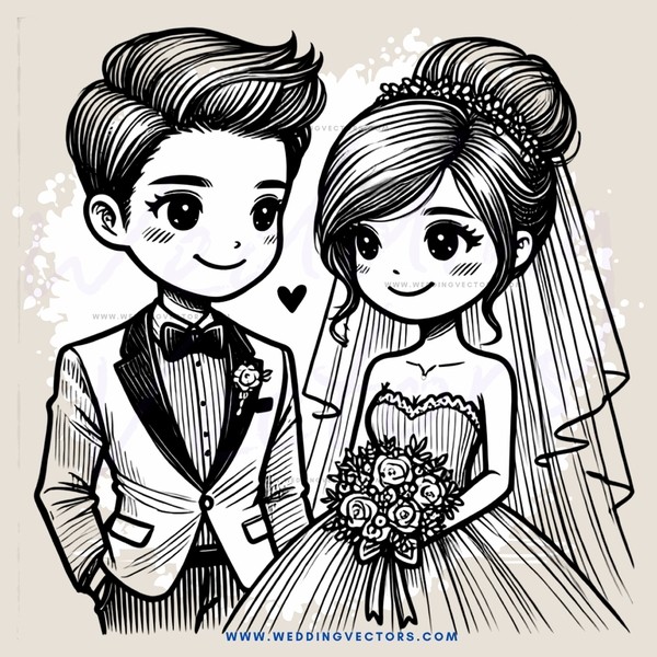 wedding picture with bride and groom