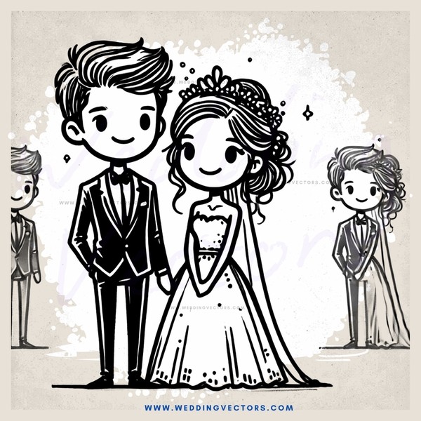 a wedding portrait in black and white