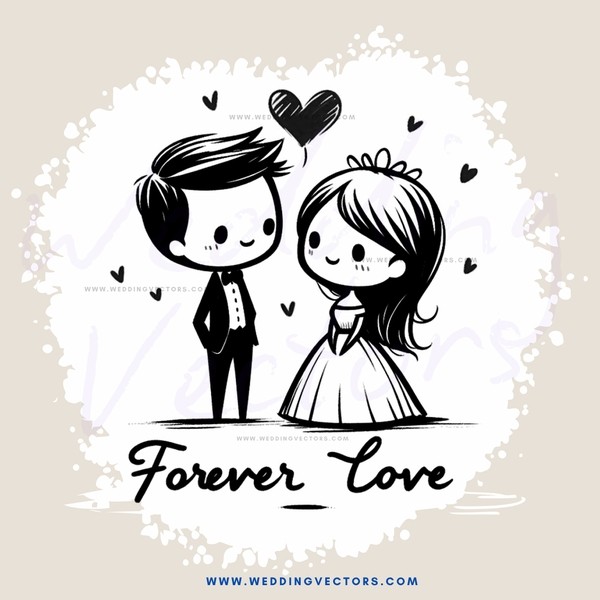 forever love couple cartoon drawing