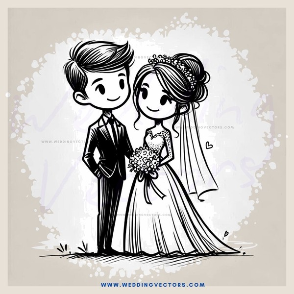 a wedding portrait in black and white