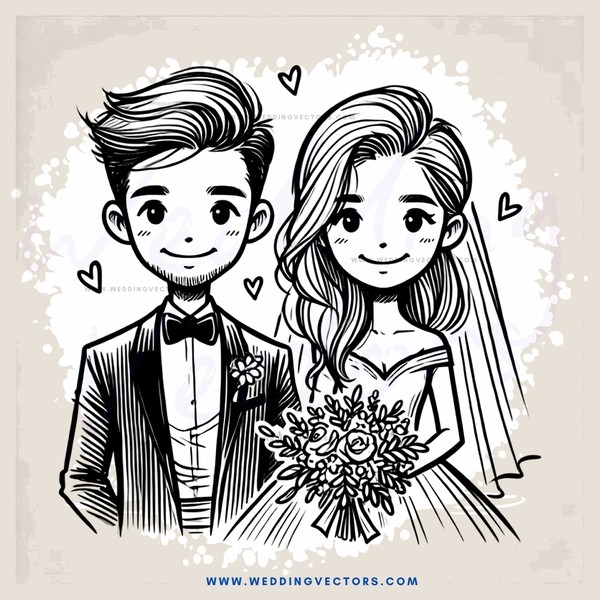 a man and woman on their wedding day