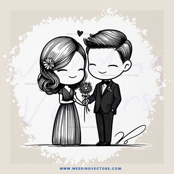 wedding couple in flower crown and suit