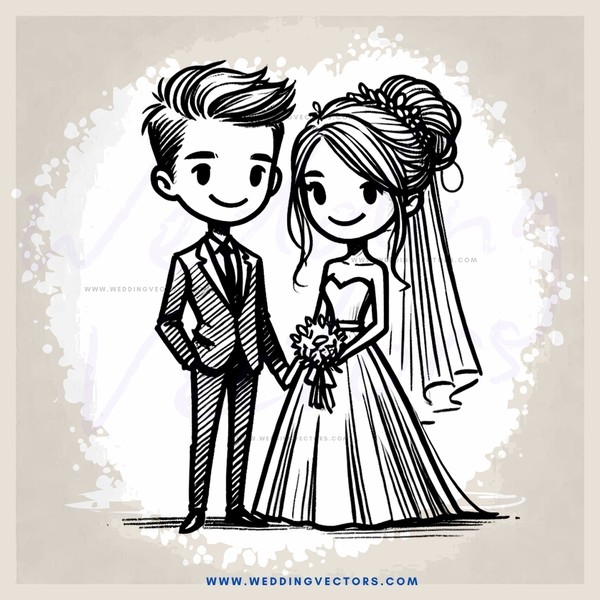 a bride and groom standing together