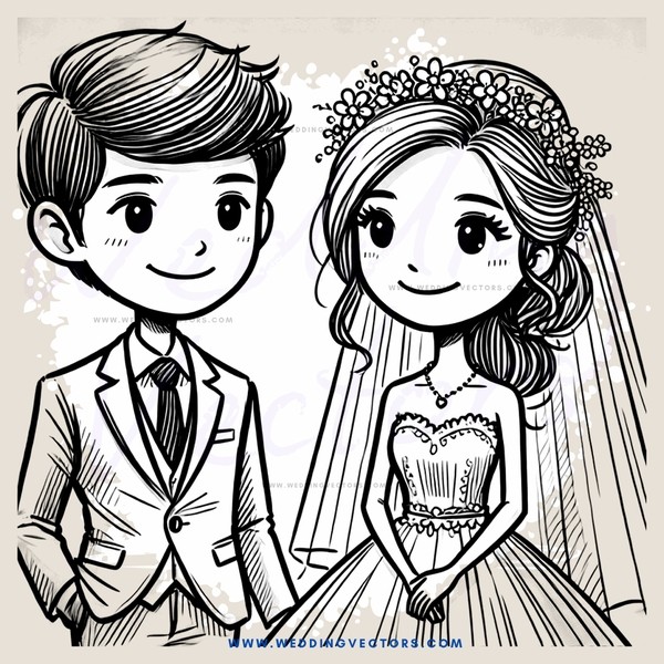 a bride and groom in wedding fashion standing next to each other