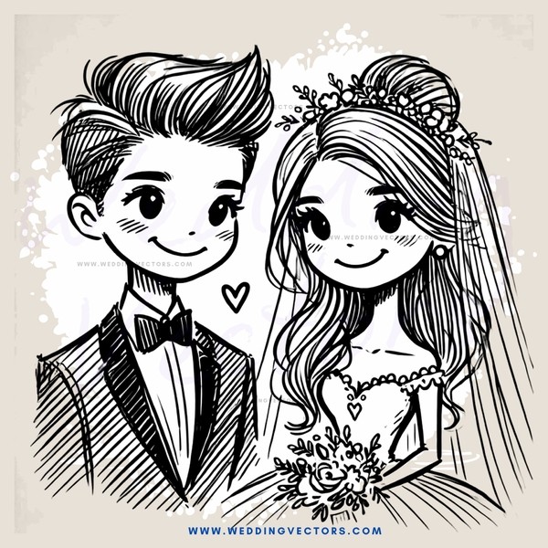 wedding cartoon character designs