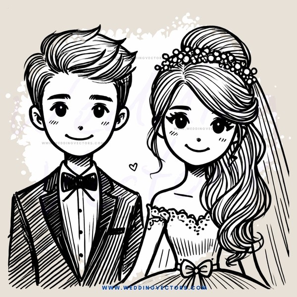 a bride and groom smiling at each other