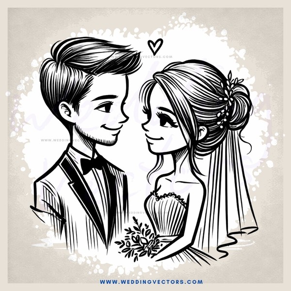 a bride and groom at their wedding