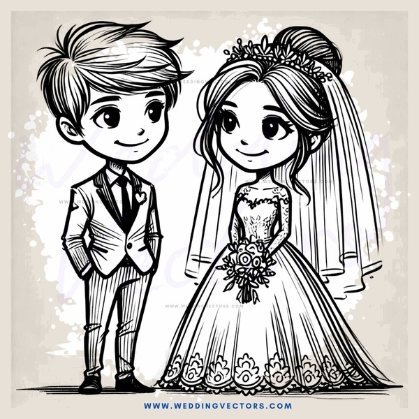 bride and groom on their wedding day