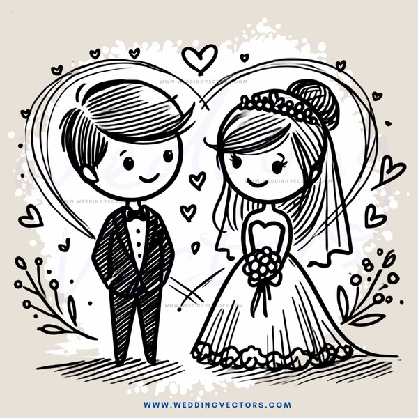 a couple's wedding picture in black and white