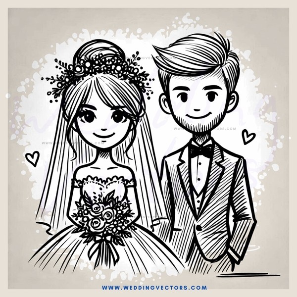 wedding comics - bride and groom