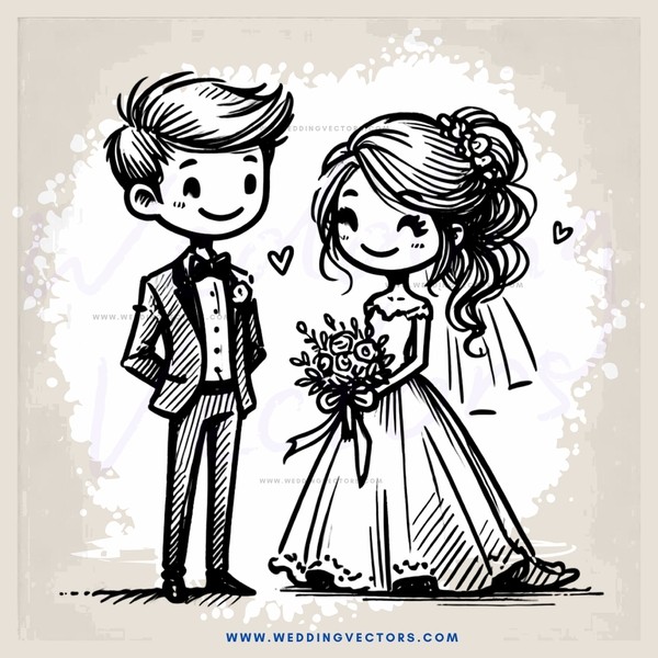 a man and woman on their wedding day