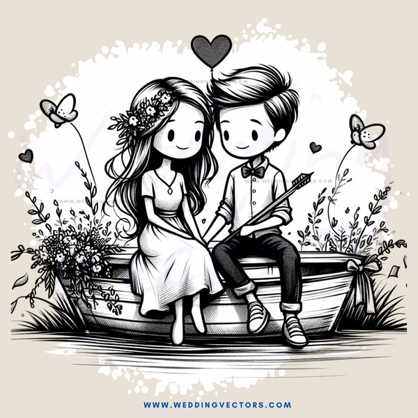 a couple sitting in a boat
