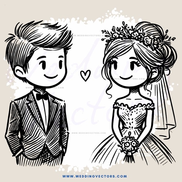 a happy bride and groom on their wedding day