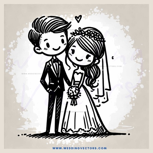 wedding portrait in black and white