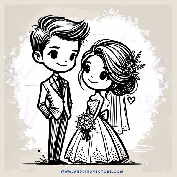 a bride and groom on their wedding day