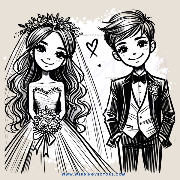 a bride and groom pose for their wedding photo