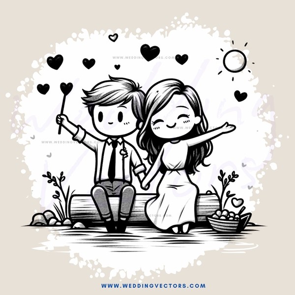 two people sitting on a bench holding hearts
