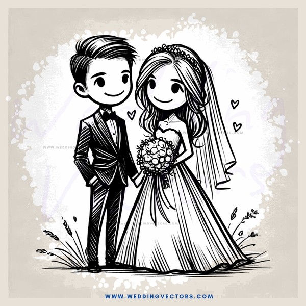wedding picture of bride and groom