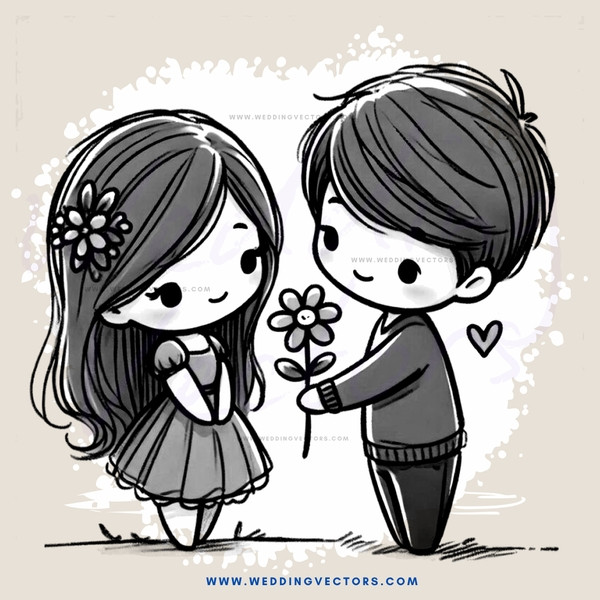 two people holding a flower and smiling