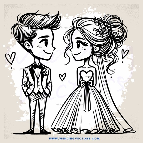 a boy and girl standing hand in hand