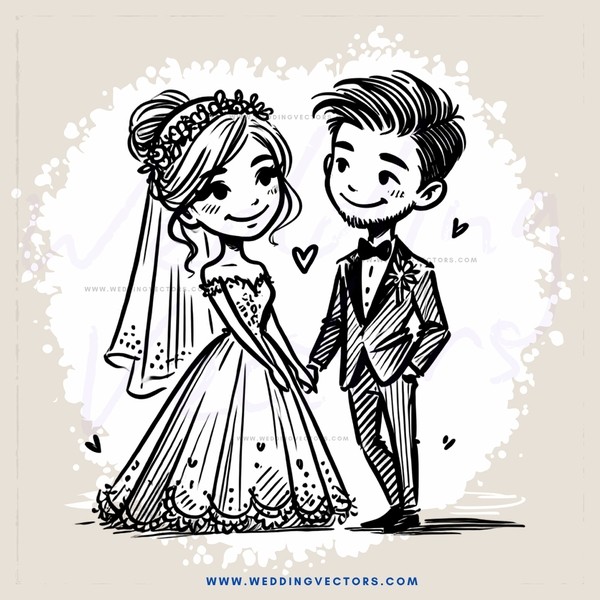 a bride and groom standing together