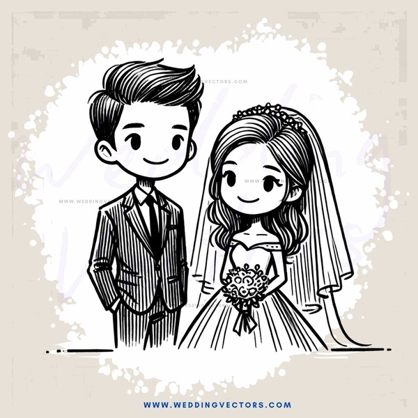 couple's happy wedding day