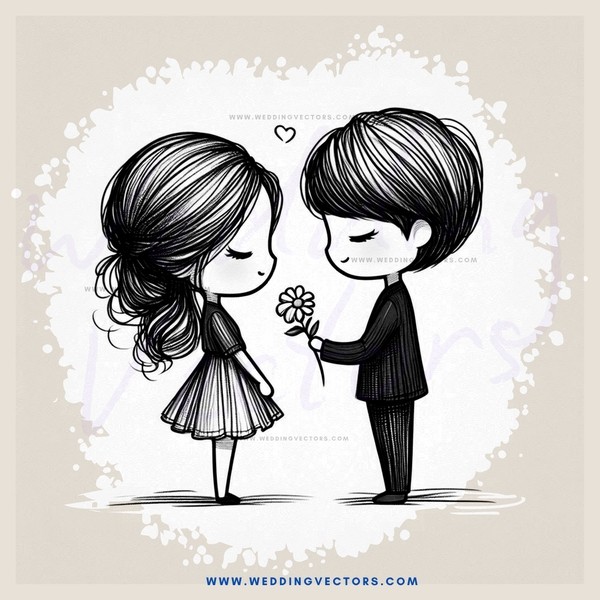 two people exchanging flowers