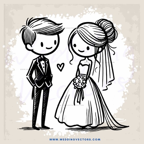 bride and groom holding hands and flowers