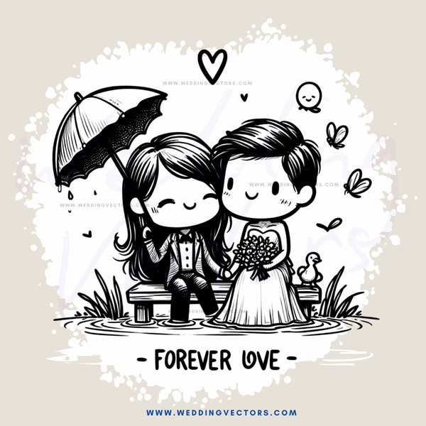 couple on bench with umbrella