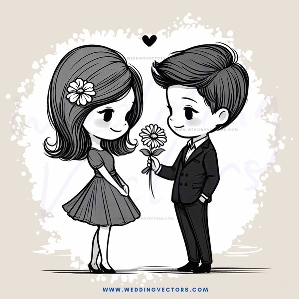 two people with hearts around them