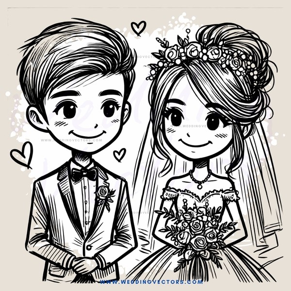 a bride and groom on their wedding day