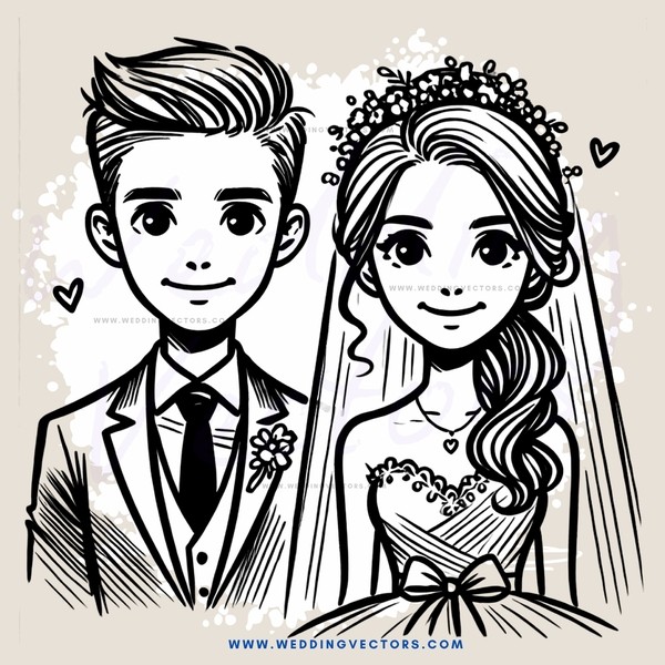 wedding couple smile for picture