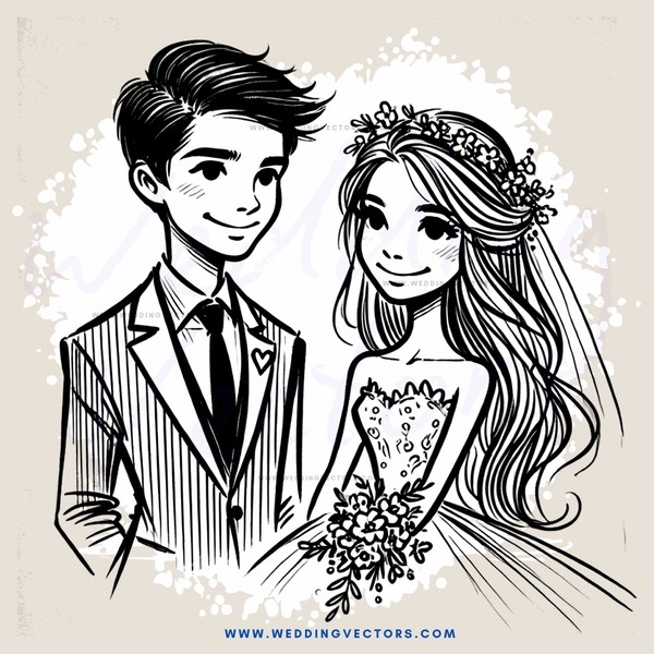 a couple on their wedding day
