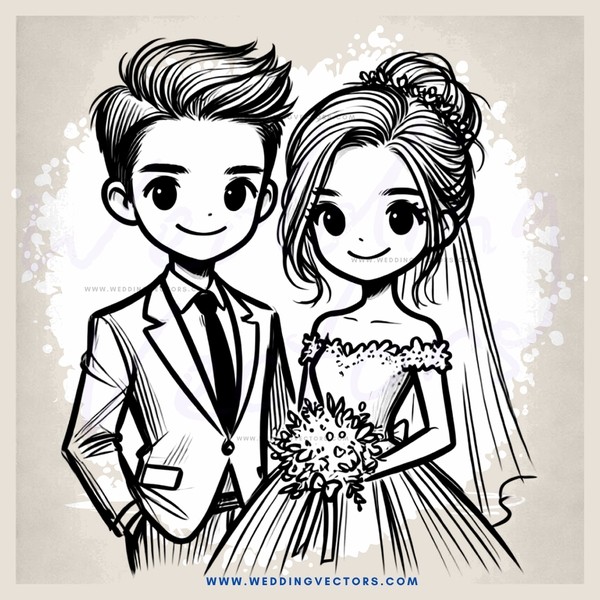a wedding portrait in black and white