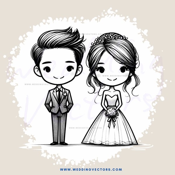 black and white wedding portrait