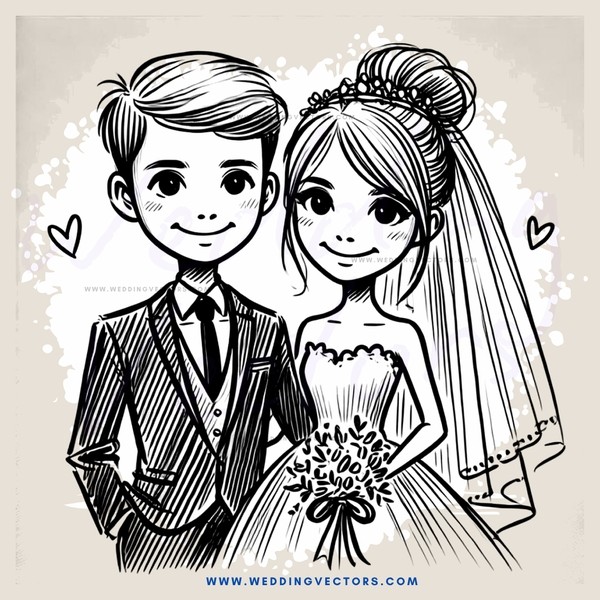 wedding couple portrait in black and white