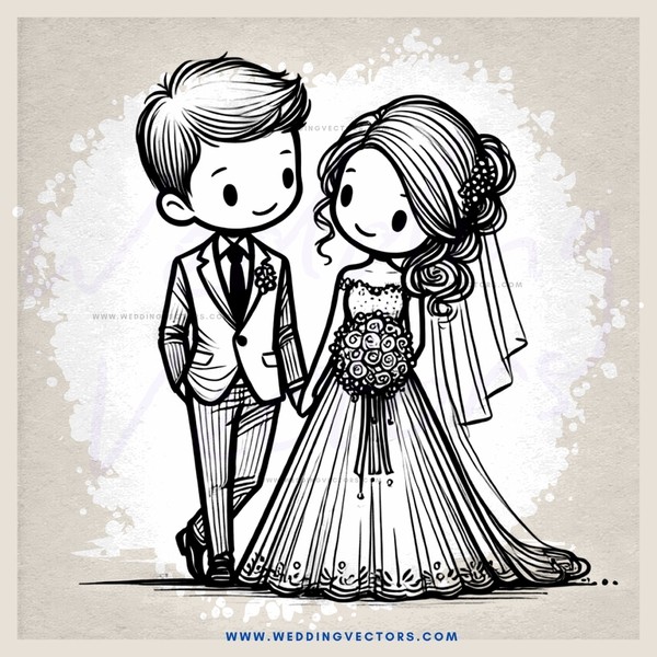 wedding cartoon drawing