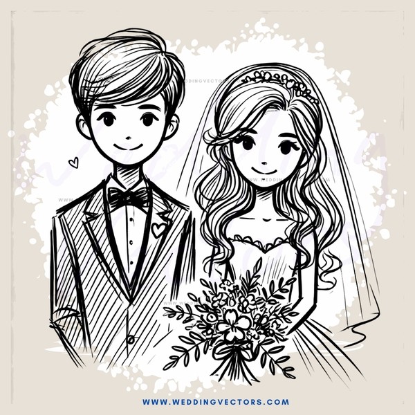 a wedding portrait in black and white