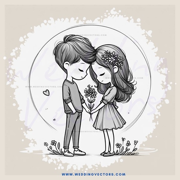 lovers kissing in flowers garden