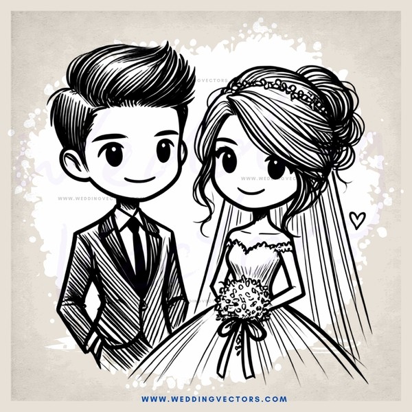 wedding couple posing together