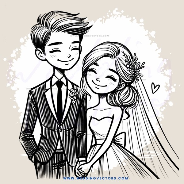 wedding couple holding hands portrait