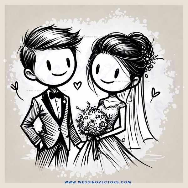 a bride and groom holding hands
