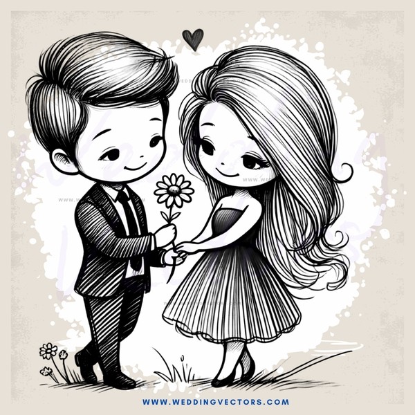 the man and woman are smiling together with flowers