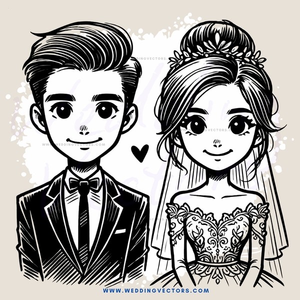 wedding portrait in black and white