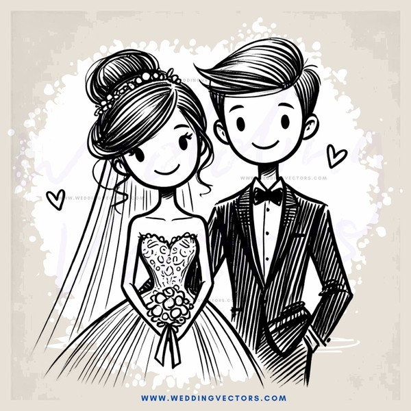 newlyweds posing for picture